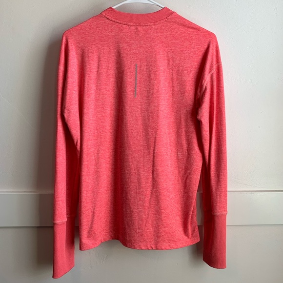 Nike Running Dri-Fit Heathered Pink/Coral Long Sleeve Shirt - Picture 2 of 6